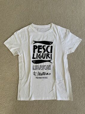 Pesci Liguri Graphic Tee - White with Black Print